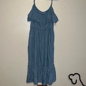Old Navy Chambray Ruffled Dress